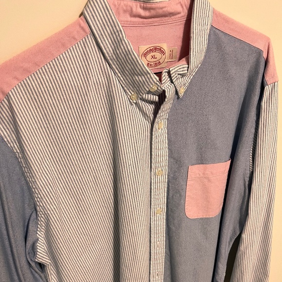 Mens Brooks Brothers Patched Dress Shirt (XL) - Picture 2 of 4